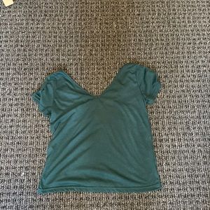 green shirt with back lace